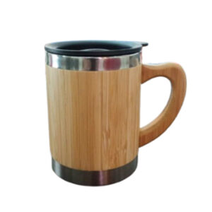 Caneca em Inox Revestida de Madeira