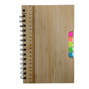 Caderno de Bambu com com Régua e Post-it A5